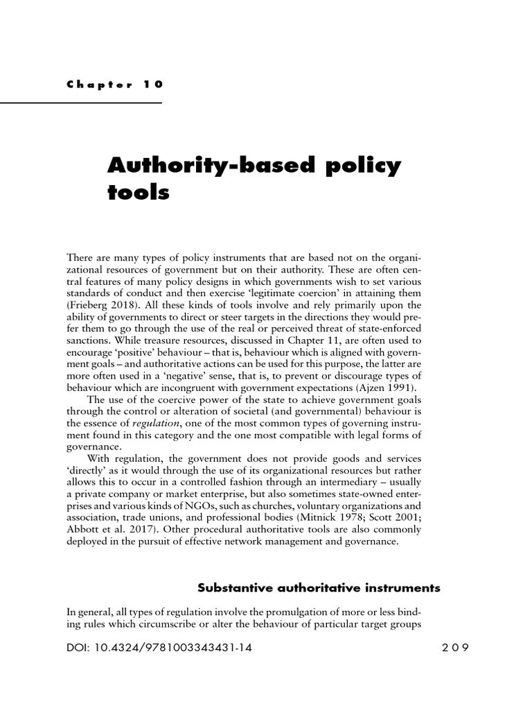 Authority-Based Policy Instruments | PDF | Policy | Deregulation
