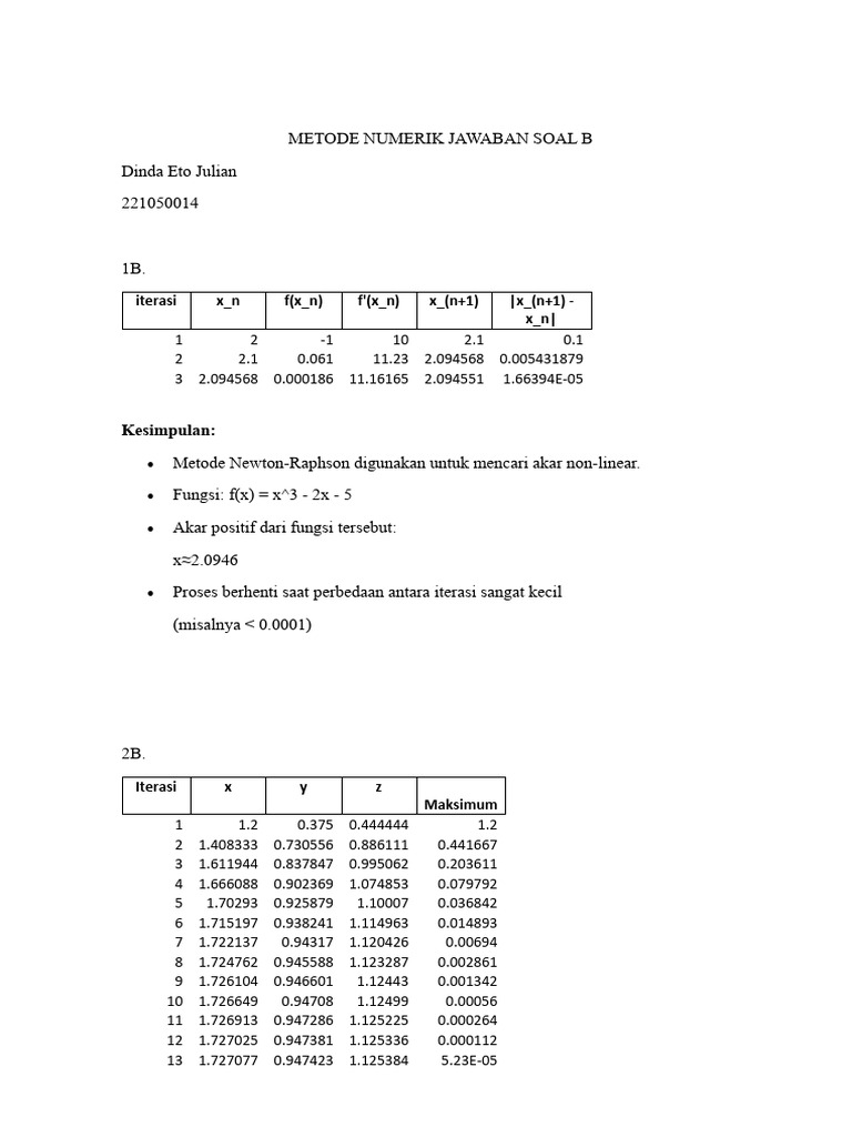 Metode Numerik: Newton-Raphson & Doolittle | PDF