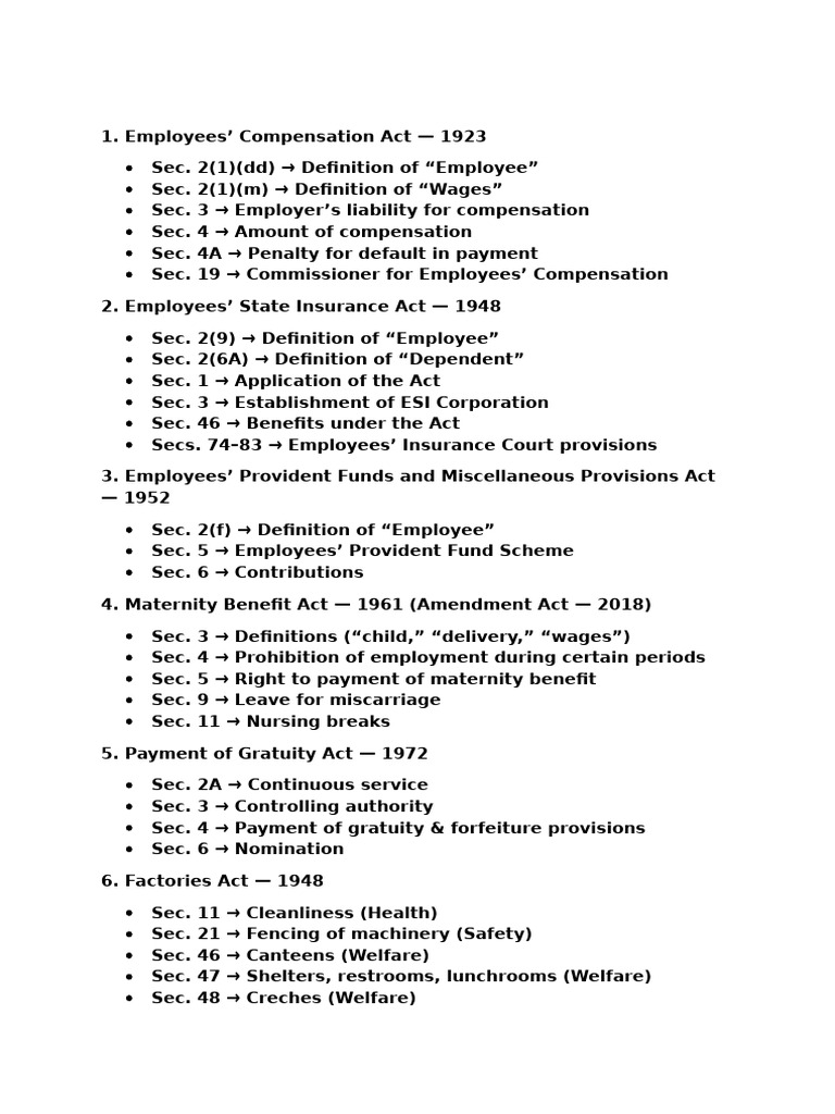 Overview of Indian Labor Laws and Benefits | PDF | Employment | Workers ...