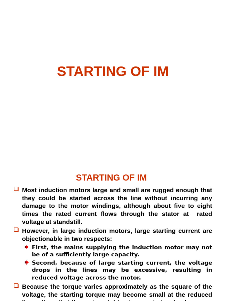 Induction Motor Starting Methods Explained | PDF | Electric Motor ...