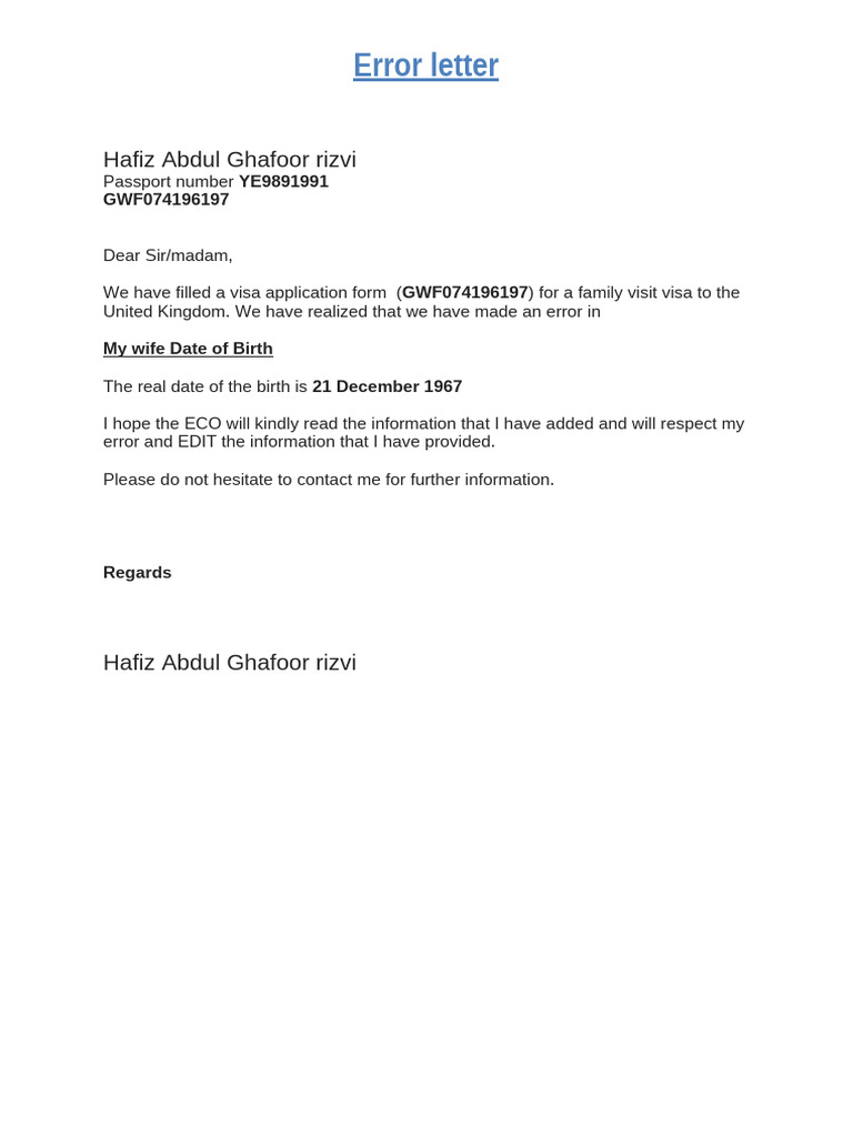 Seed Bhai Error Letter | PDF