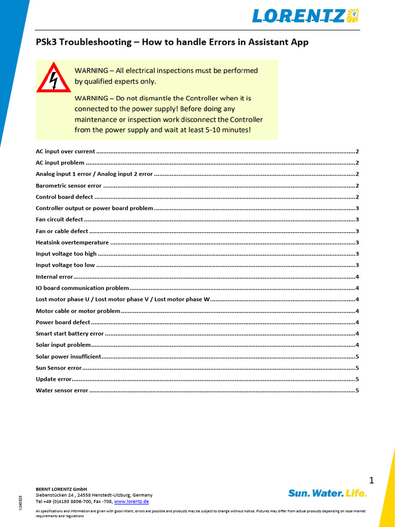 PSk3 App Error Troubleshooting Guide | PDF | Alternating Current | Sensor
