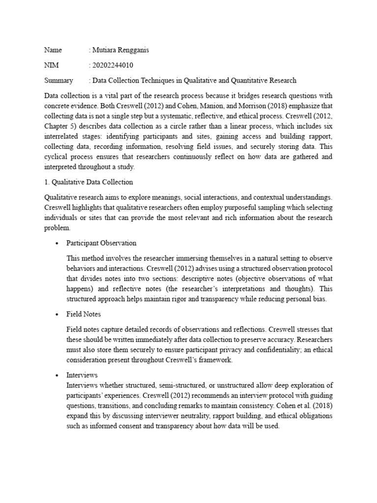 Data Collection Techniques in Qualitative and Quantitative Research ...