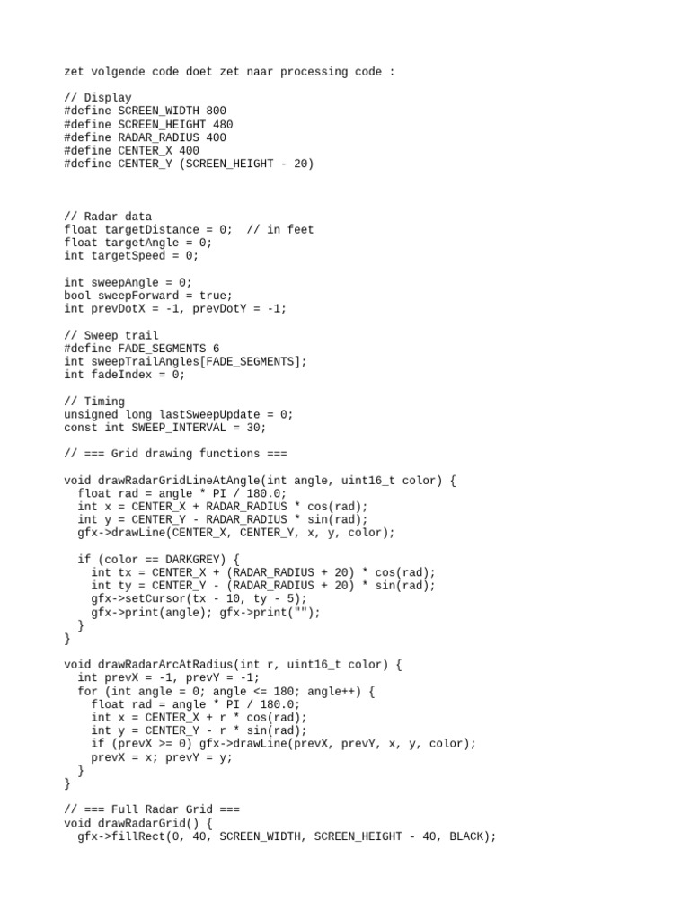 Arduino Radar Display Code | PDF | Computer Programming | Software ...