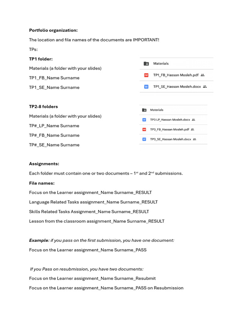 Portfolio Organization | PDF