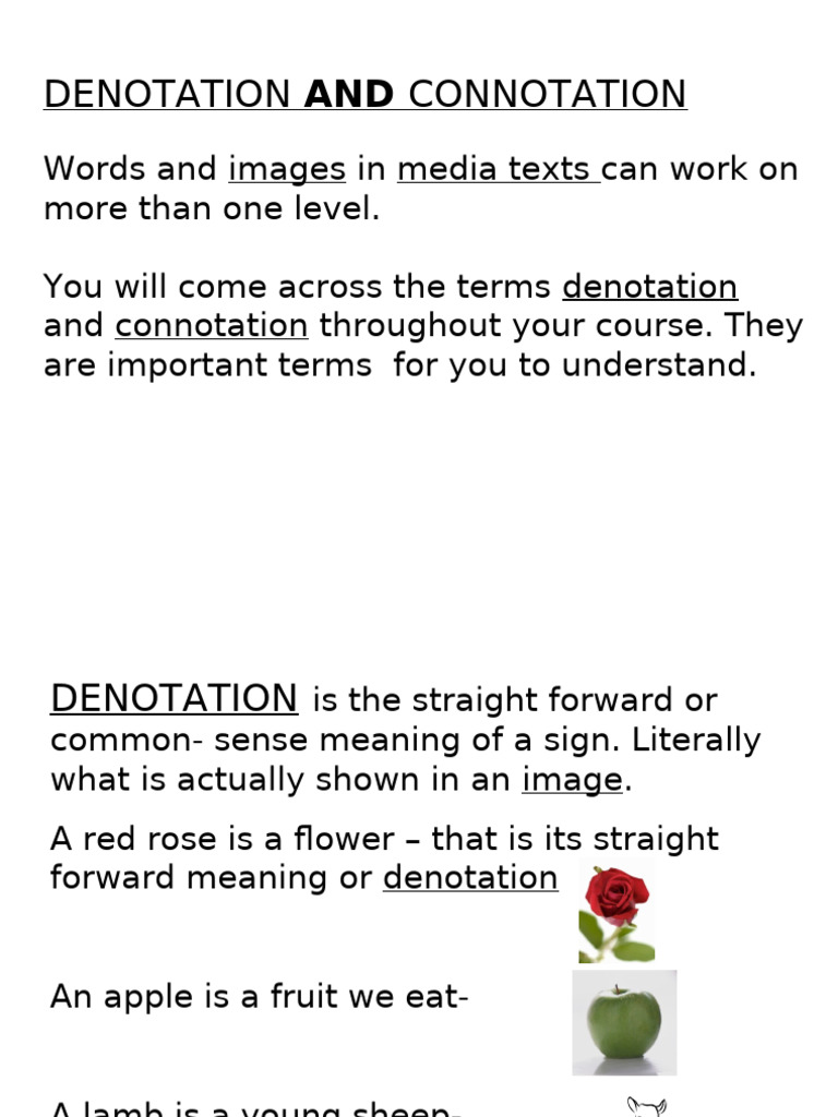 2 Denotation and Connotation | PDF | Symbols