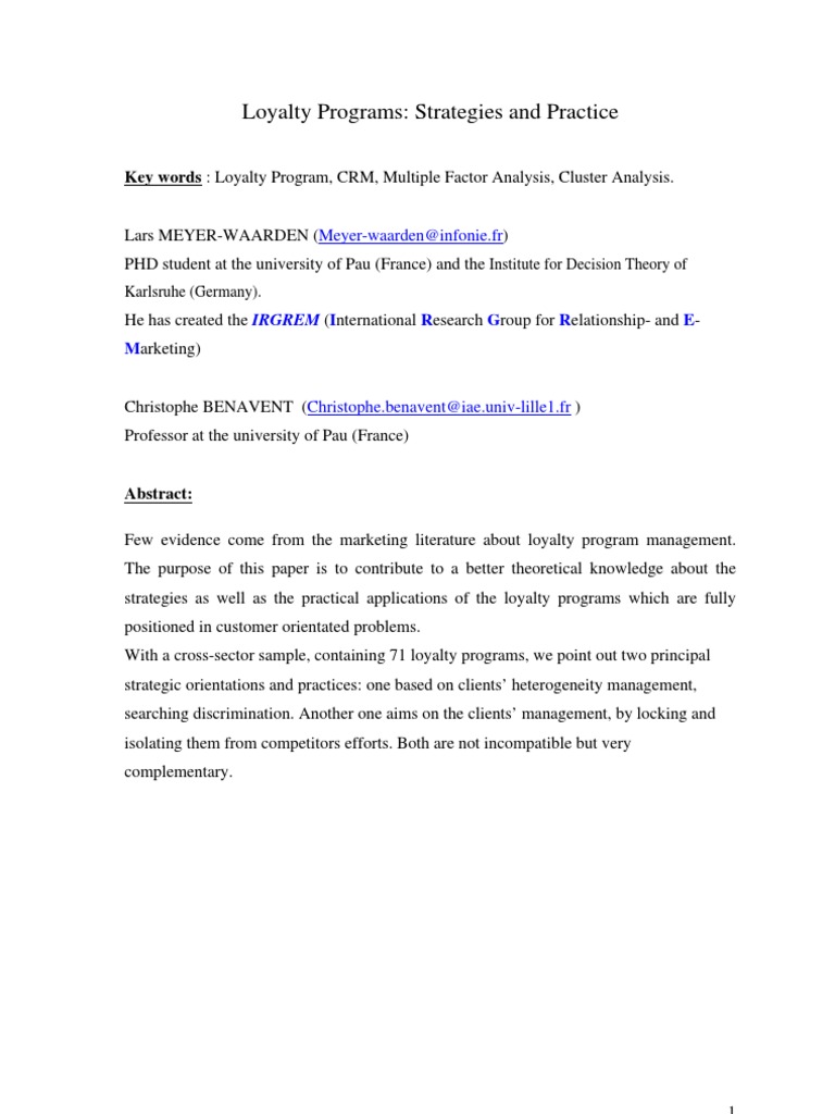 Loyalty Program Strategies Explained | PDF | Strategic Management ...