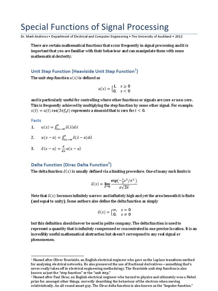 Special Functions of Signal Processing PDF Normal Distribution Function (Mathematics)