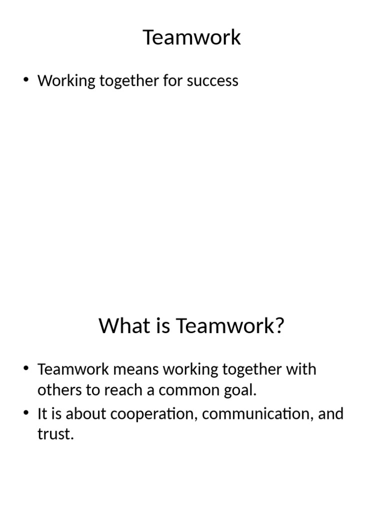 Benefits and Importance of Teamwork | PDF