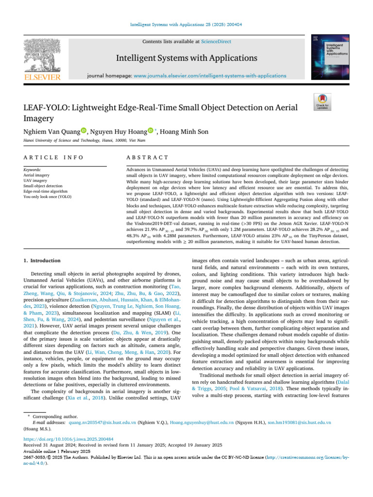 LEAF-YOLO: Efficient UAV Object Detection | PDF | Deep Learning ...