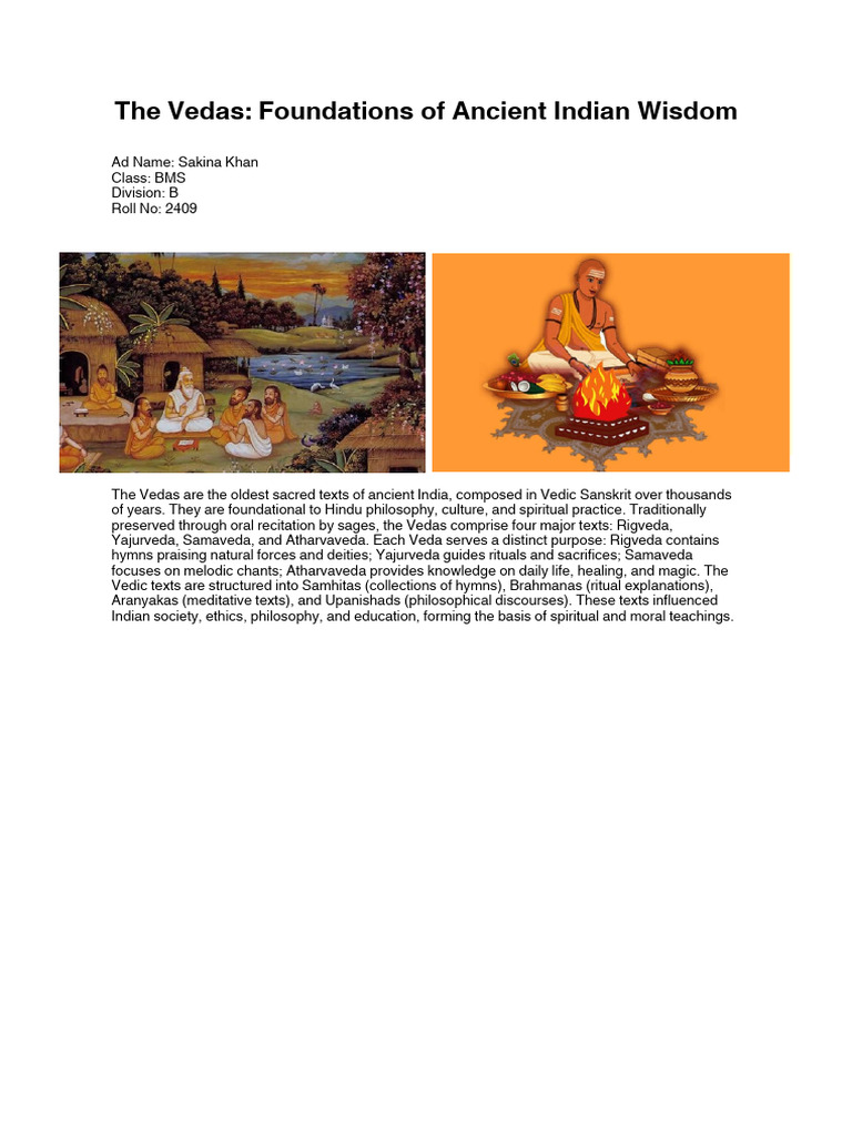 Six Vedas Overview and Practices | PDF | Vedas | Hindu Literature