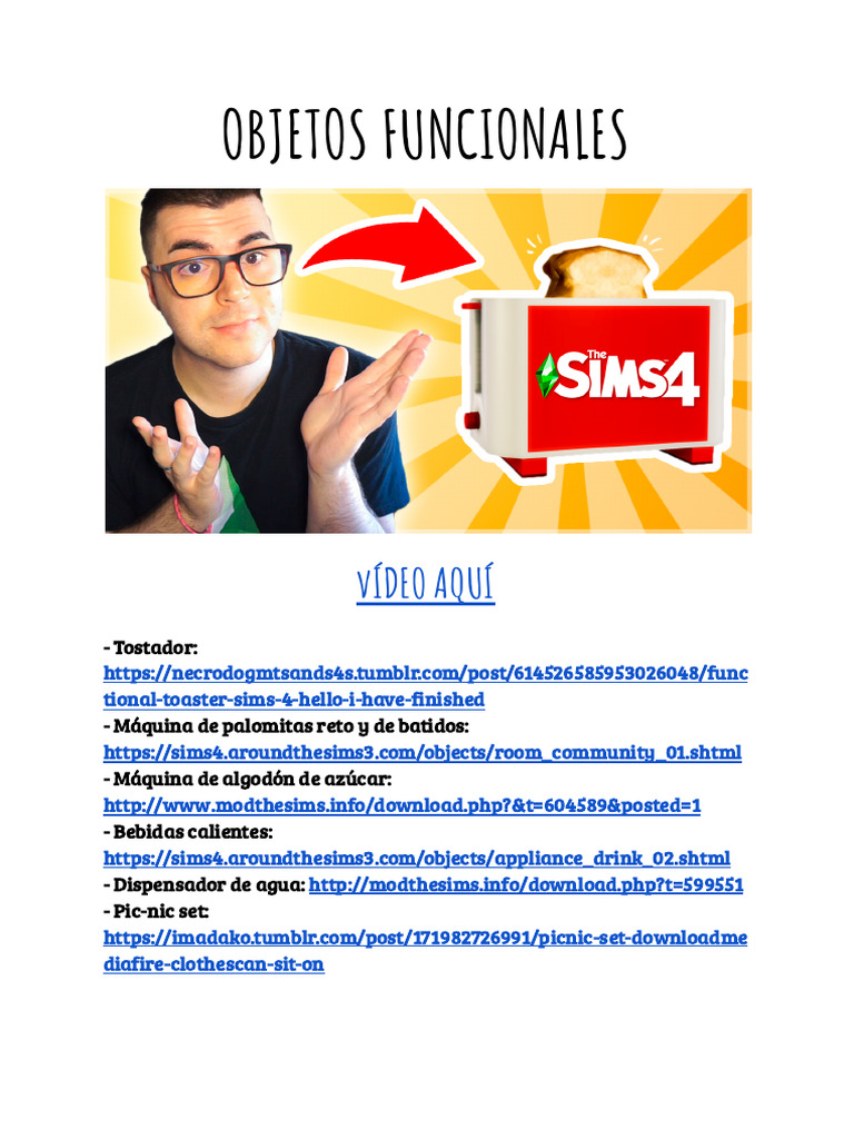 Funcionalidades de Objetos en Sims 4 | PDF