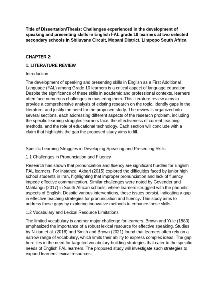 Chapter 2 Literature Review | PDF | Learning | Methodology