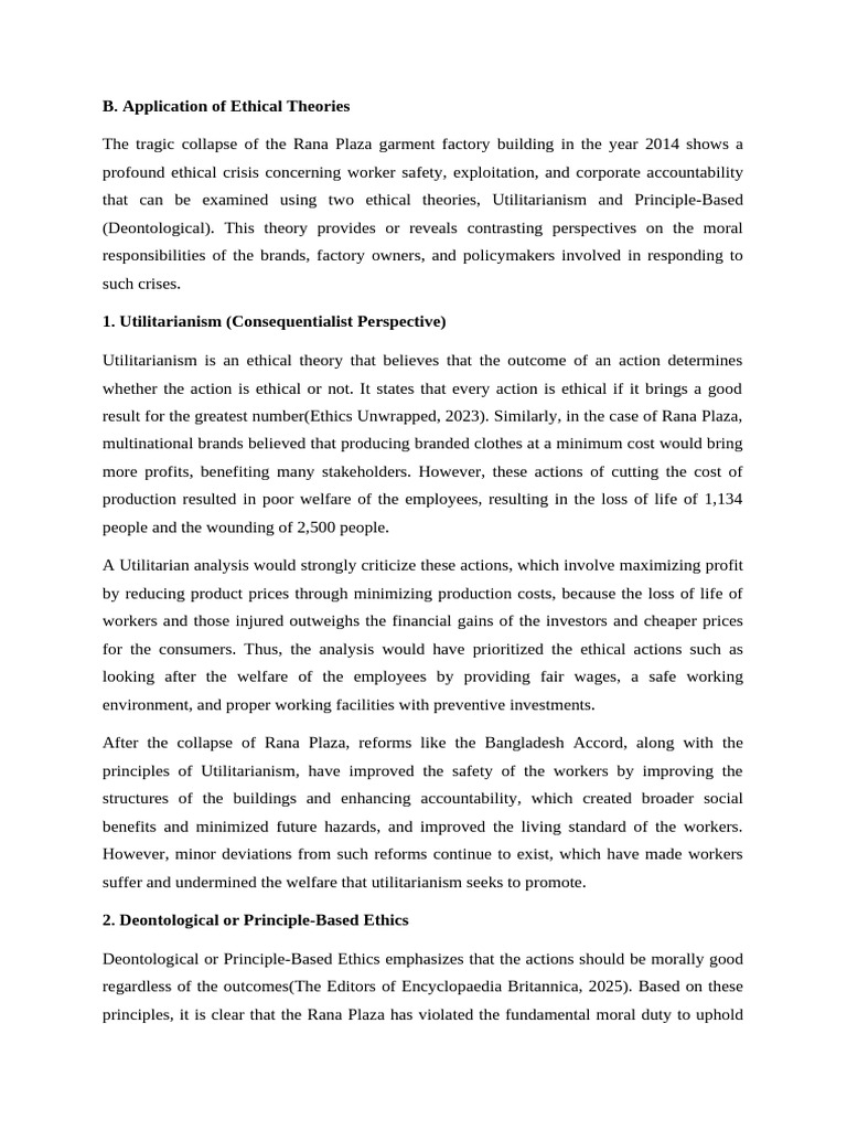 Ethical Analysis of Rana Plaza Collapse | PDF | Governance | Utilitarianism
