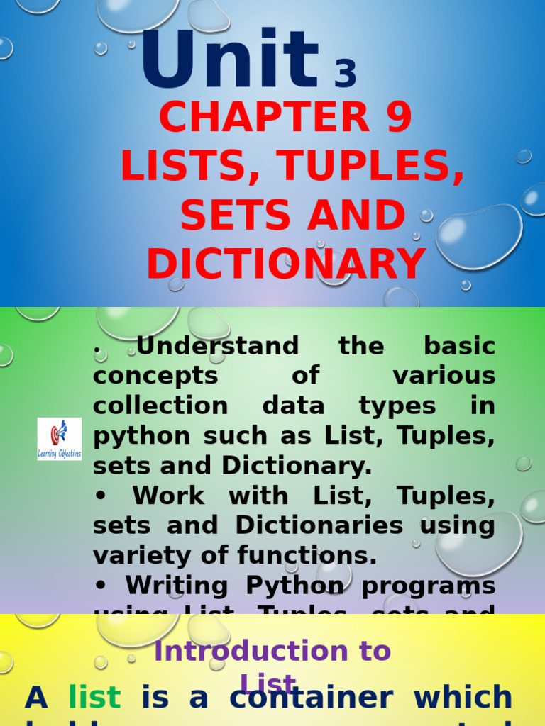 Python Data Types: Lists, Tuples, Sets, Dictionaries | PDF | Bracket ...