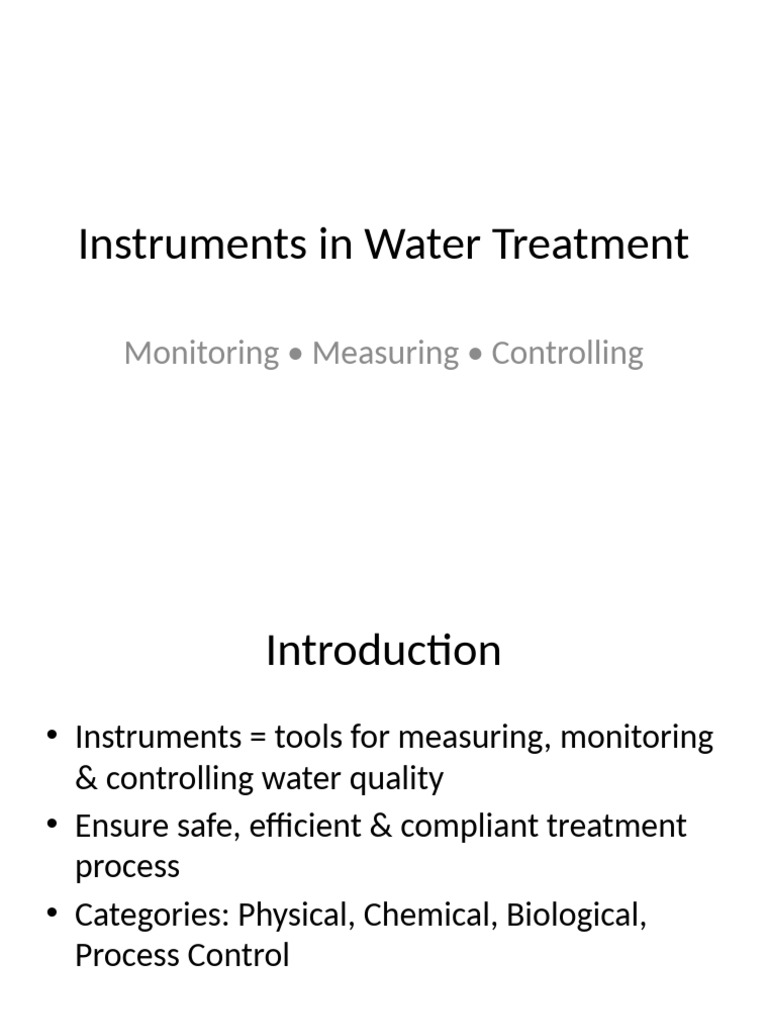 Essential Instruments for Water Treatment | PDF