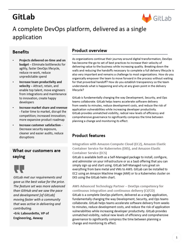 GitLab DevOps Platform Benefits | PDF | Computing | System Software
