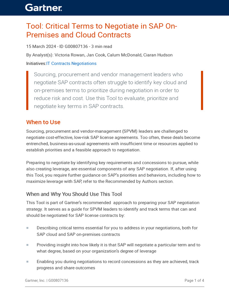 Tool Critical Terms 807136 NDX | PDF | Negotiation | Cloud Computing