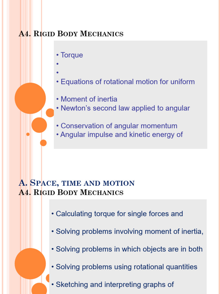Topic A4 - Rigid Body Mechanics HL BR | PDF | Rotation Around A Fixed ...