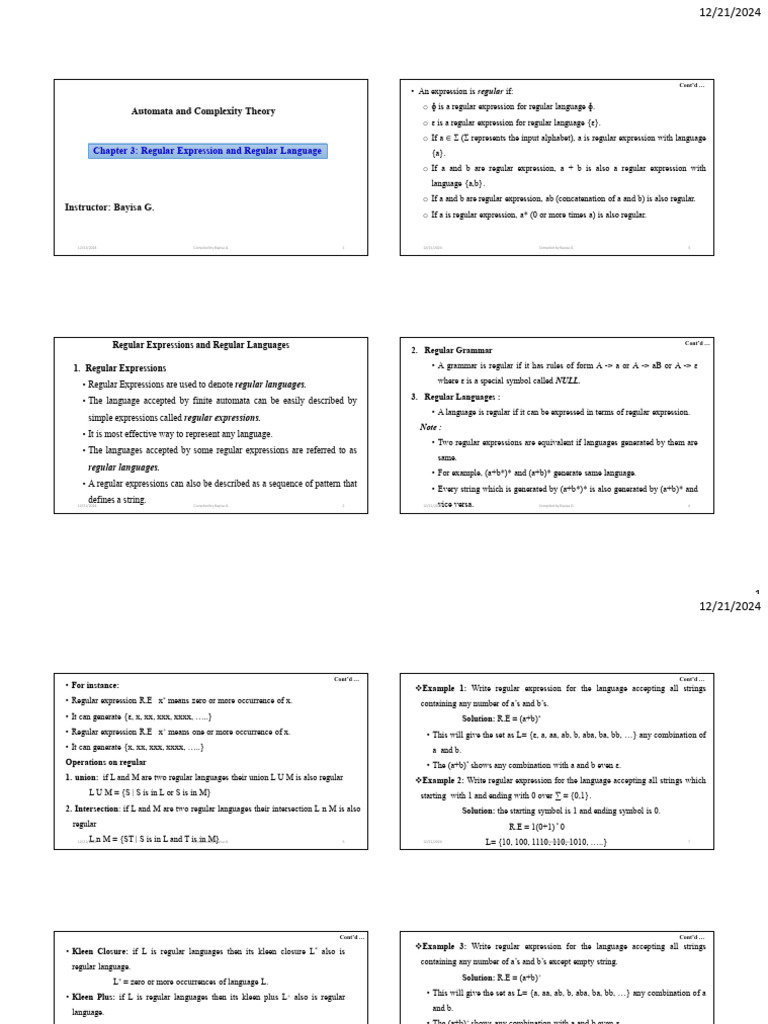 Regular Expressions and Languages Guide | PDF | Regular Expression ...