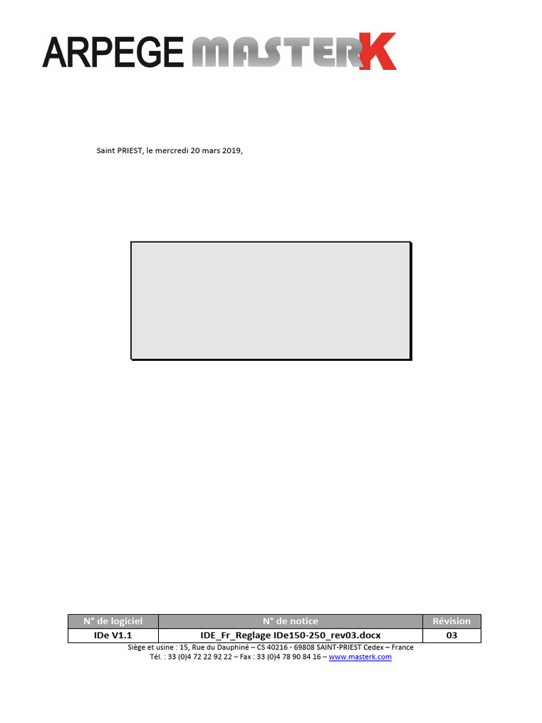 Notice de réglage IDE 150/250 | PDF | Fichier texte | Impédance ...