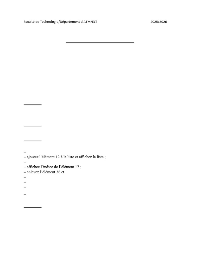 Exercices Python : Listes et Dictionnaires | PDF