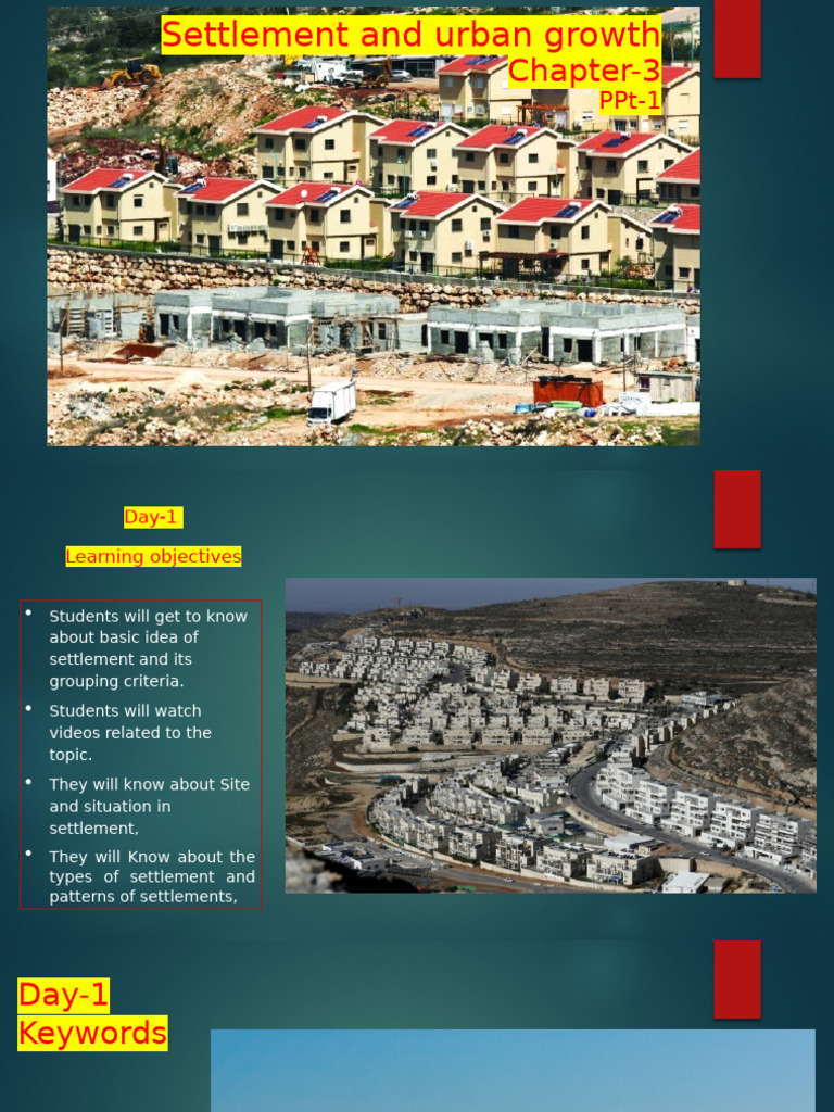 Settlement and Urban Growth Ppt-1 | PDF | City
