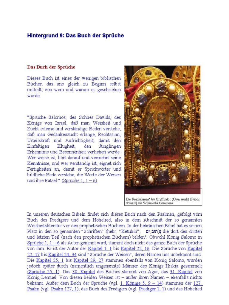 Hintergrund 9 Das Buch Der Spruche
