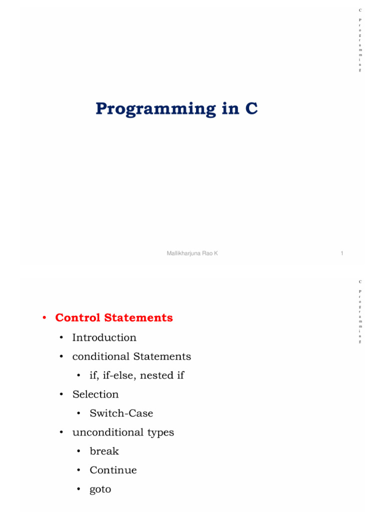Control & Selection Statements | PDF