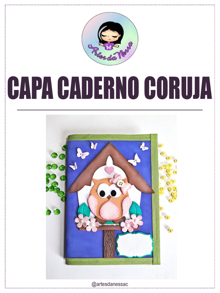 Capa de Caderno Coruja para Imprimir | PDF