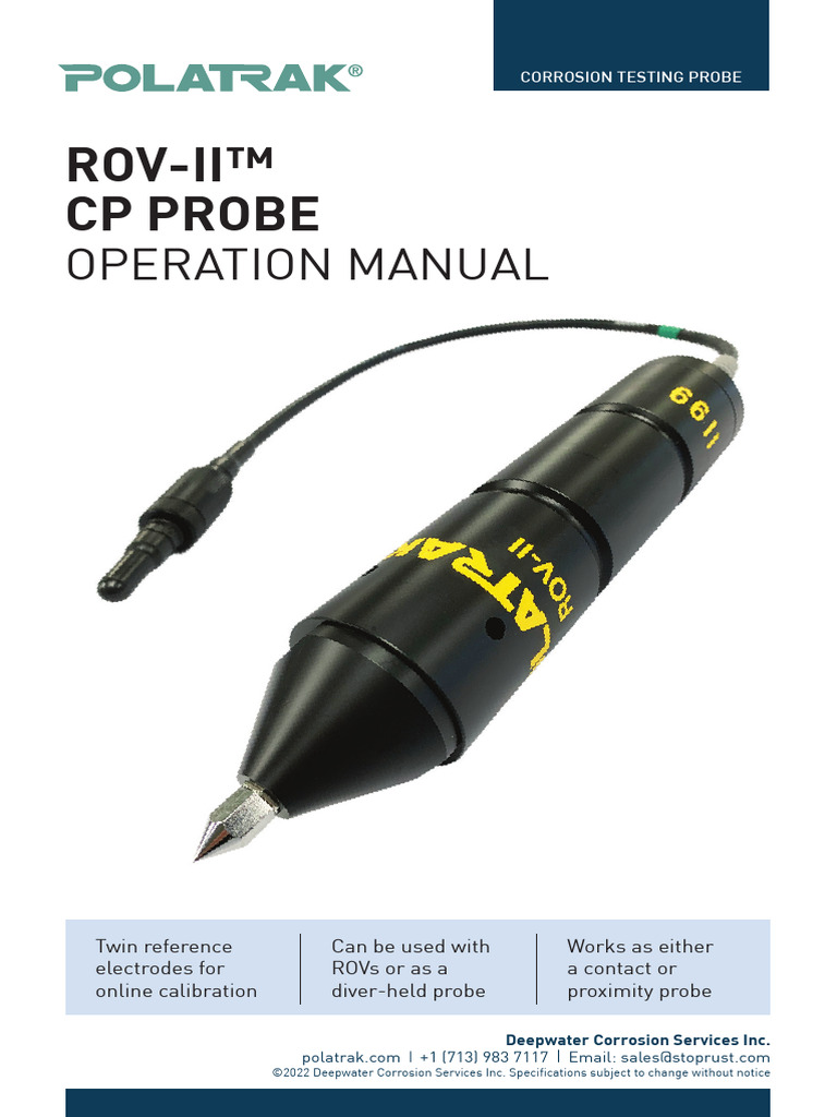 ROV-II™ Corrosion Testing Probe Manual | PDF | Electrical Connector | Anode