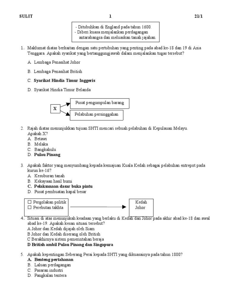 Soalan Sejarah Ting 2 Pertengahan Tahun Pdf