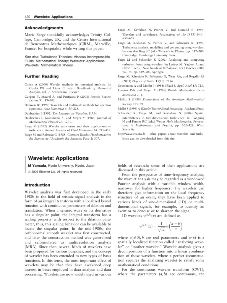Wavelet Applications in Turbulence Analysis | PDF | Wavelet | Digital ...