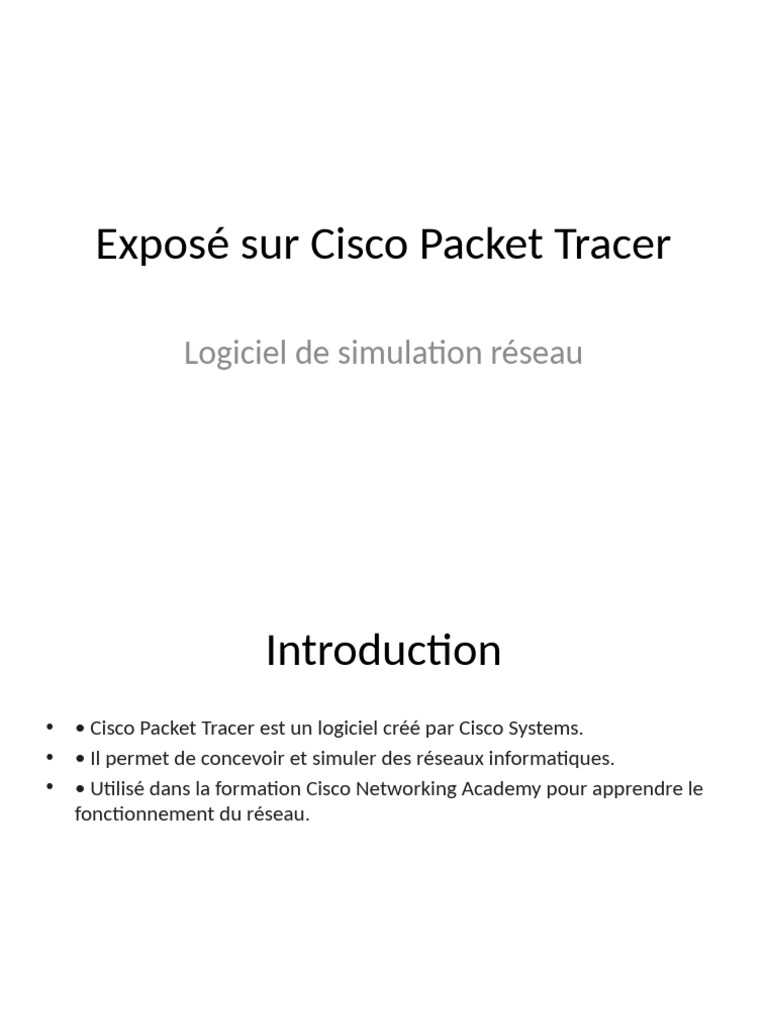 Cisco Packet Tracer : Simulation Réseau Essentielle | PDF