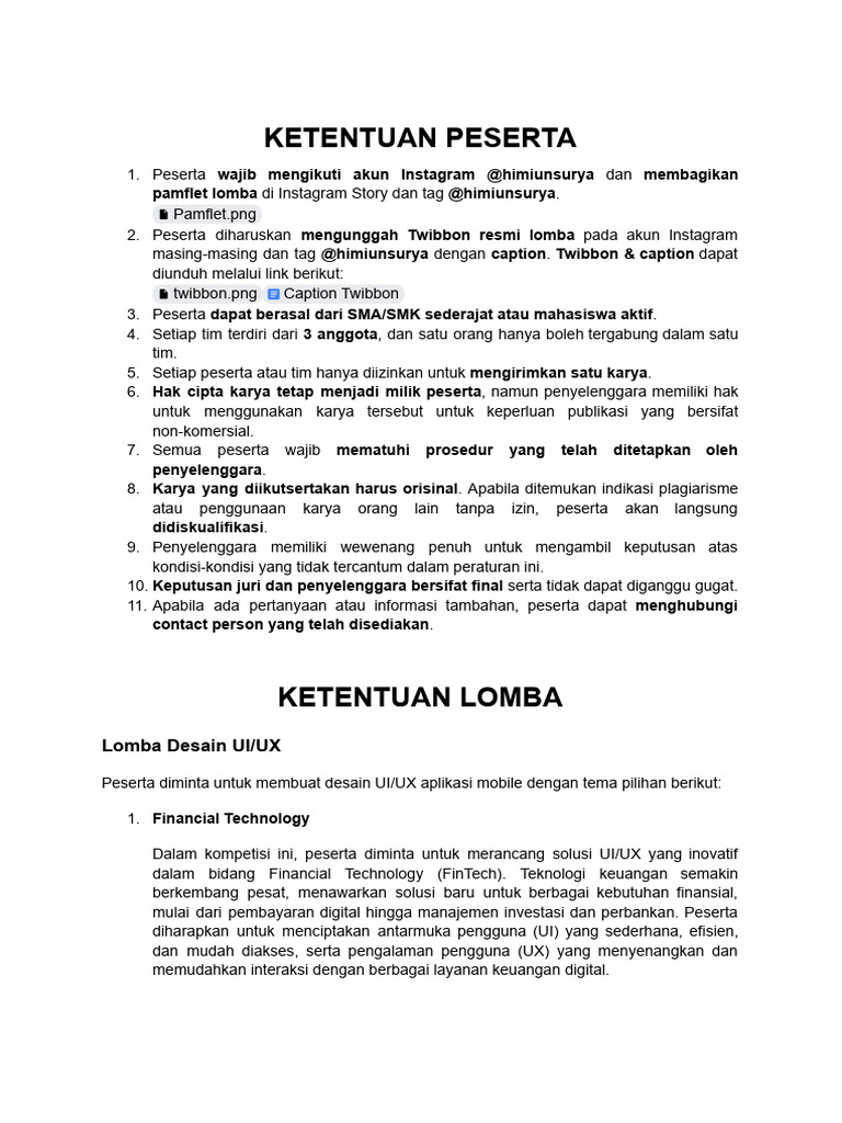 Ketentuan Lomba Desain UI/UX 2023 | PDF