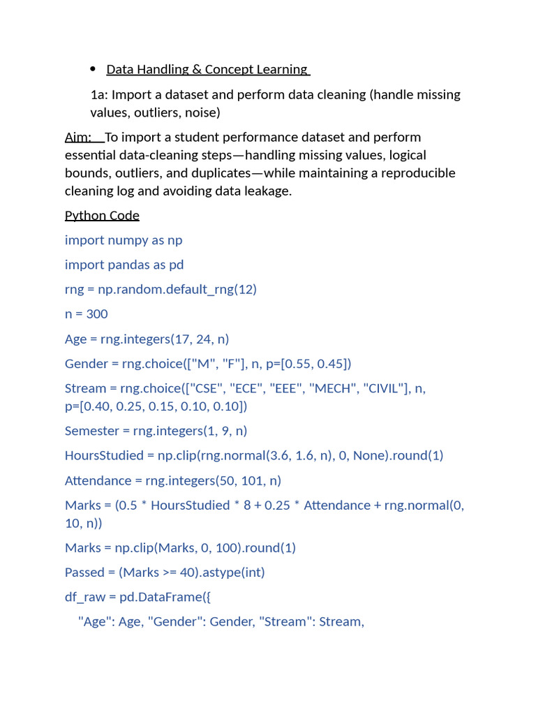 Data Cleaning and Model Evaluation Techniques | PDF | Regression ...