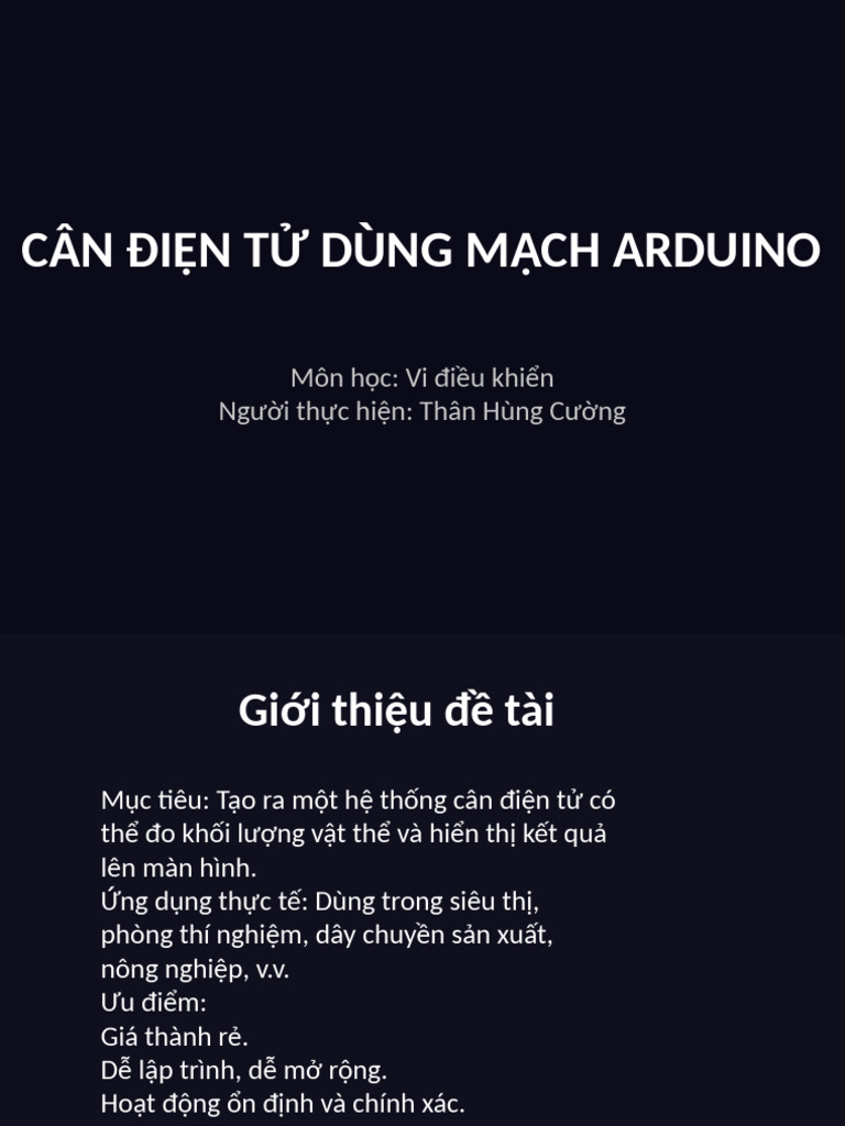 Can Dien Tu Arduino Cuong | PDF