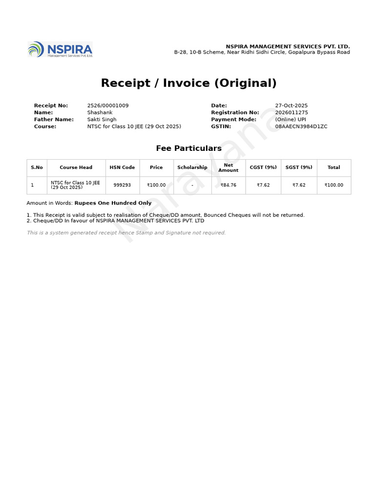 Invoice 2526 00001009 | PDF