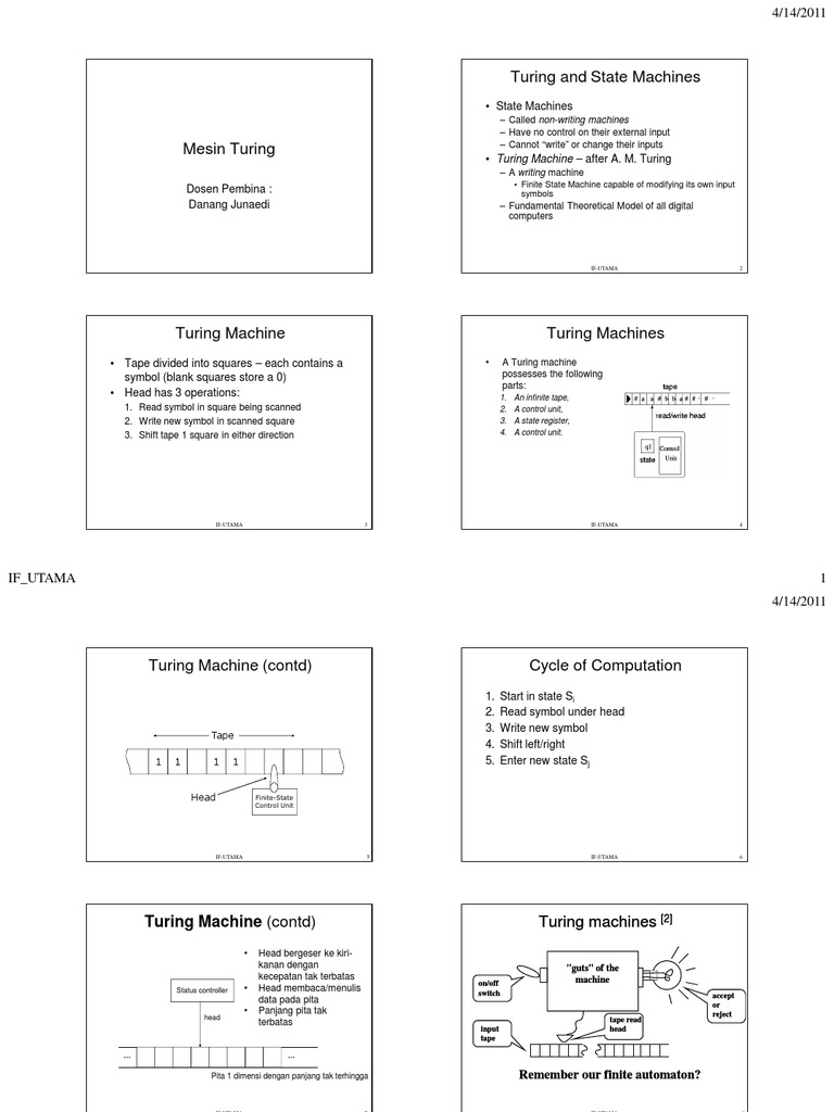 Turing Machine Overview and Components | PDF