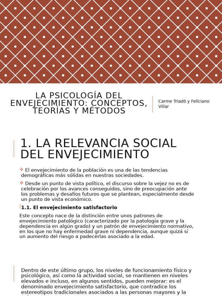 Envejecimiento Satisfactorio: Claves y Teorías | PDF | Envejecimiento ...