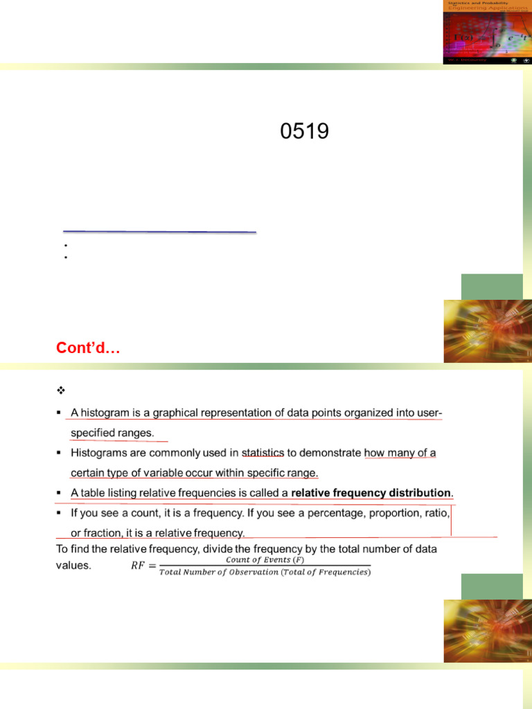 Prob and Statistics 5th Lecture | PDF | Statistical Analysis | Teaching ...