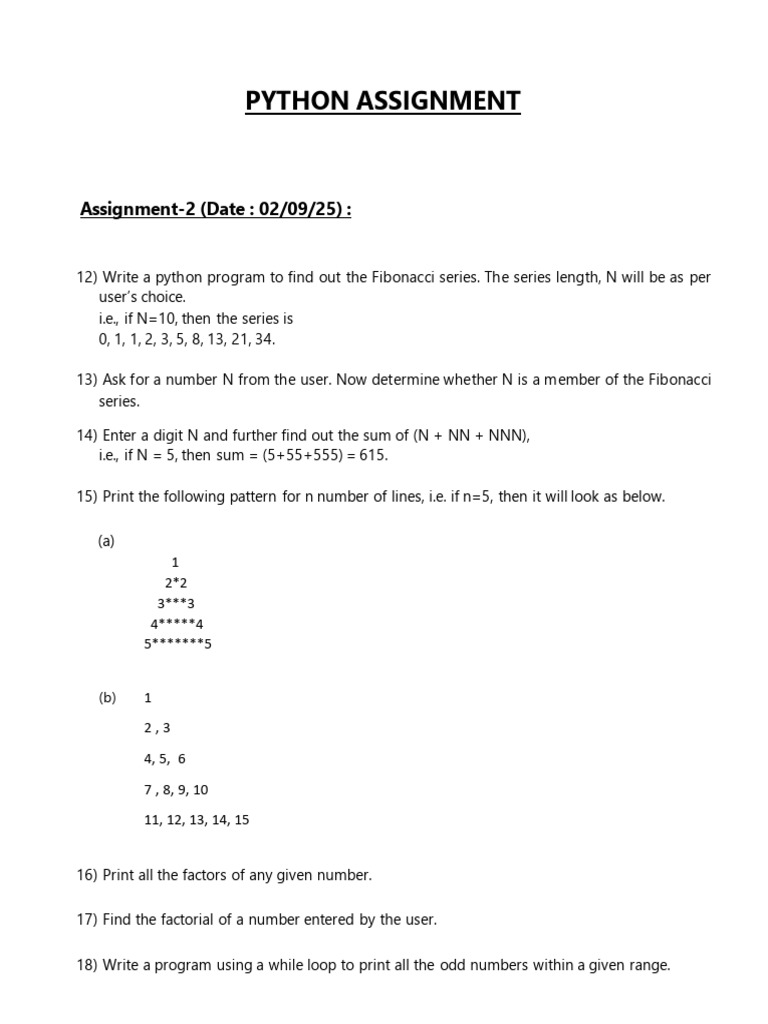 Assignment2 Python 02.09.25 | PDF