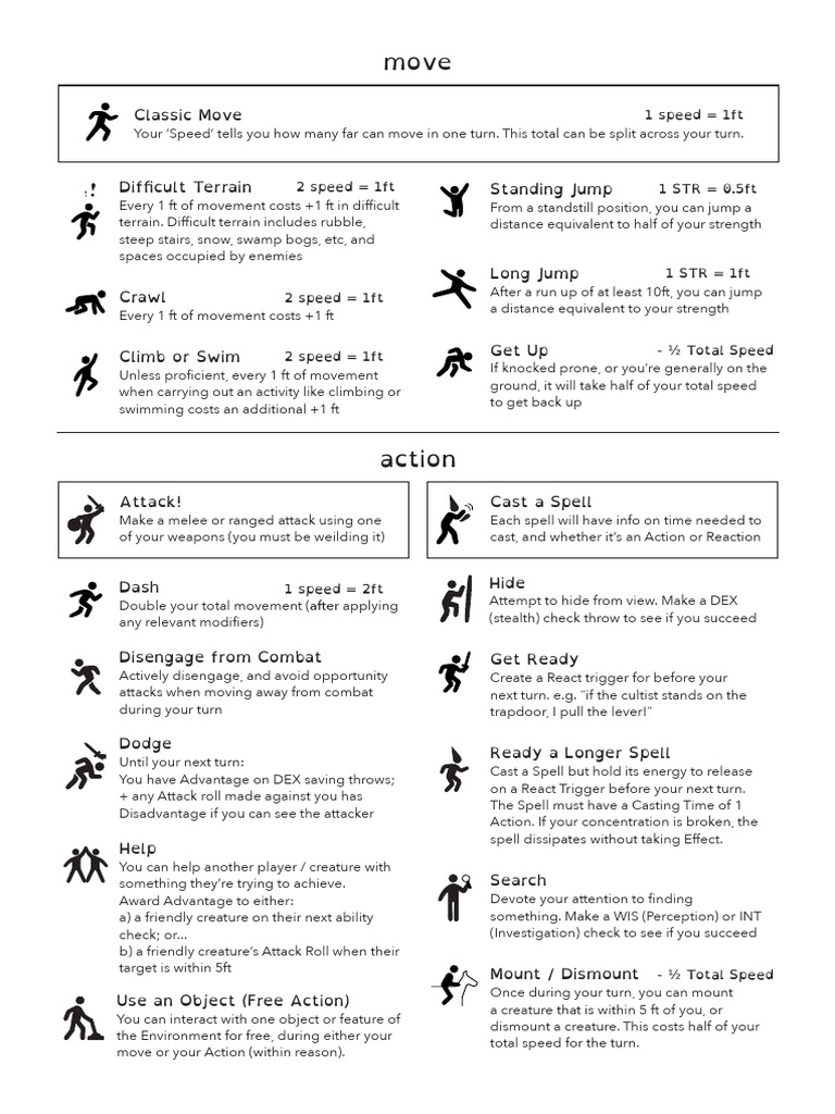 Action Types and Movement Mechanics | PDF