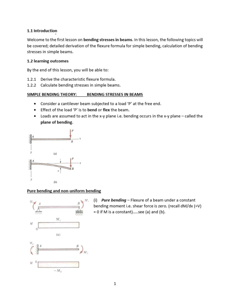 Bending Stresses in Beams Explained | PDF | Bending | Beam (Structure)