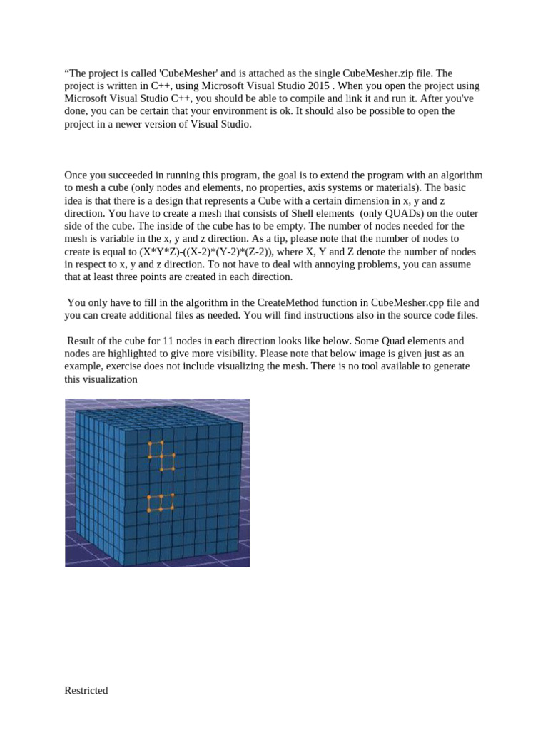 C++ CubeMesher Project Guide | PDF