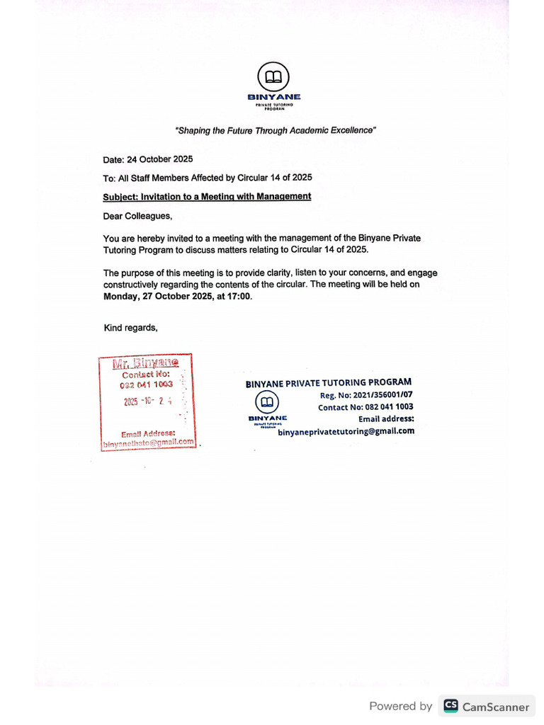 Staff Affected by Circular 14 of 2025 | PDF