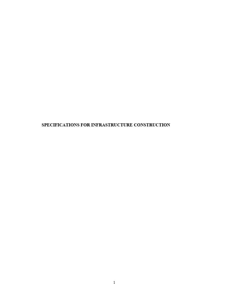 Infrastructure Construction Specifications | PDF | Concrete | Sand