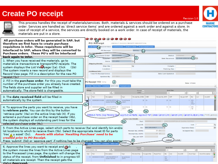 Create PO Receipt Process Guide | PDF