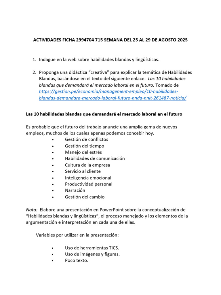 Actividades Ficha 2994704 715 Semana Del 25 Al 29 de Agosto 2025 | PDF