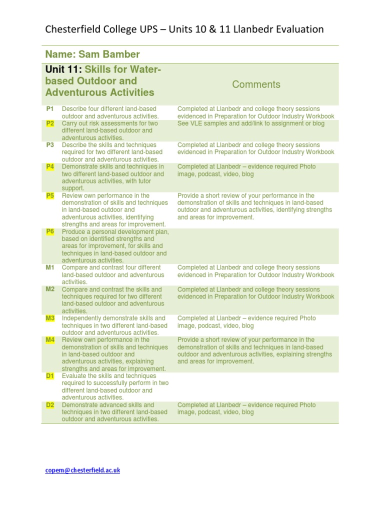 Unit 10 11 Evaluation | PDF | Nature | Sports